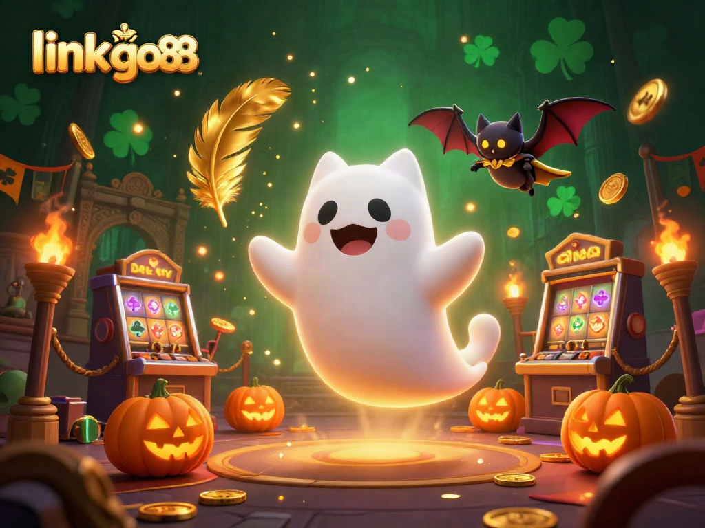 Engage with the thrilling atmosphere of link go88 in a haunted casino, featuring dynamic ghost cat characters.